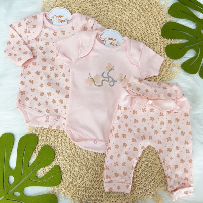 CONJ. DE MALHA 3 PEÇAS - Trio de Borboletas - Rosê CONJ. DE MALHA 3 PEÇAS - Trio de Borboletas - Rosê